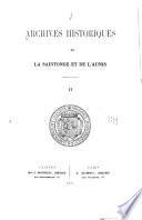 Archives historiques de la Saintonge et de l'Aunis