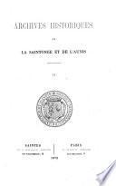 Archives historiques de la Saintonge et de l'Aunis
