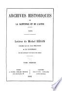 Archives historiques de la Saintonge et de l'Aunis