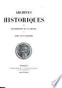Archives historiques du département de la Gironde