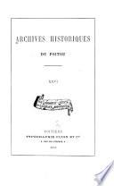 Archives historiques du Poitou