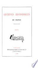 Archives historiques du Poitou