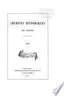 Archives historiques du Poitou