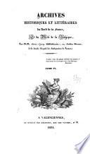 Archives historiques et littéraire du Nord de la France, et de Midi de la Belgique