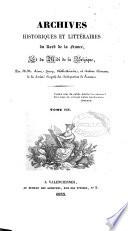 Archives historiques et littéraires du Nord de la France et du Midi de la Belgique