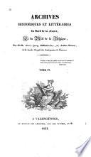 Archives historiques et littéraires du nord de la France, et du midi de la Belgique