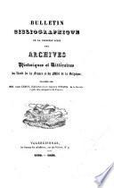 Archives historiques et littéraires du Nord de la France et du Midi de la Belgique