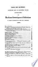 Archives historiques et littéraires du Nord de la France et du Midi de la Belgique