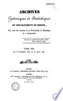 Archives historiques et statistiques du département du Rhône