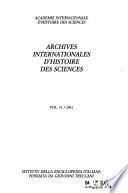 Archives Internationales D'histoire Des Sciences