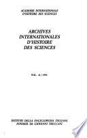 Archives Internationales D'histoire Des Sciences