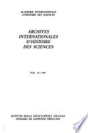 Archives Internationales D'histoire Des Sciences