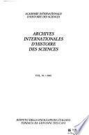 Archives Internationales D'histoire Des Sciences