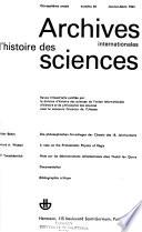 Archives Internationales D'histoire Des Sciences
