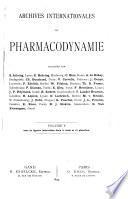Archives Internationales de Pharmacodynamie Et de Therapie