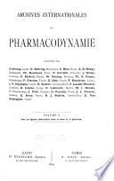 Archives internationales de pharmacodynamie
