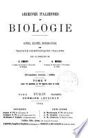 Archives Italiennes de Biologie (Troisieme Annee-1884) TOME V.