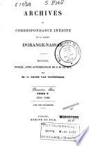 Archives ou correspondance inédite de la Maison d'Orange-Nassau. Deuxième série: 1650-1688