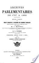 Archives parlementaires de 1787 á 1860