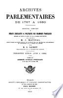 Archives parlementaires de 1787 á 1860