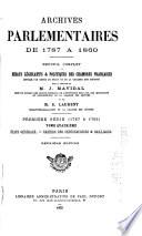 Archives parlementaires de 1787 à 1860