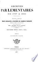 Archives parlementaires de 1787 à 1860