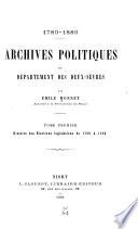 Archives politiques du Département des Deux-Sèvres, 1789-1889