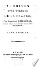 Archives statistiques de la France....
