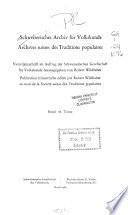 Archives suisses des traditions populaires
