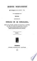 Archives Tournaisiennes historiques et littéraires