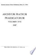 Archivum fratrum praedicatorum