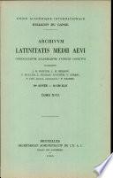 Archivvm Latinitatis Medii Aevi