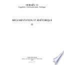Argumentation et rhétorique