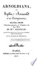 Arnoldiana, ou Sophie Arnould et ses contemporaines