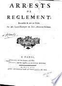 Arrests de reglement