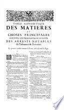 Arrests notables de la Cour de Parlement de Provence, Cour des comptes, aydes & finances du mesme pays