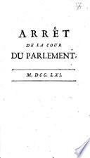 Arrêt de la cour du parlement