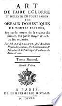 Art de faire éclorre et d'élever en toute saison des oiseaux domestiques de toutes especes