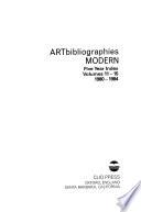 Artbibliographies Modern