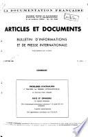 Articles et documents