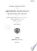 Artistes parisiens du XVIe et du XVIIe siècles