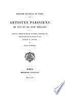Artistes parisiens du XVIe et du XVIIe siècles