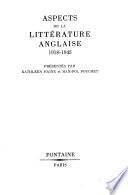Aspects de la littérature anglaise, 1918-1945