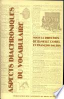 Aspects diachroniques du vocabulaire