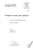 Assemblee Parlementaire, Compte Rendu Des Debats