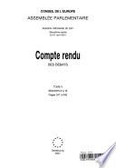 Assemblée parlementaire Compte rendu des débats Session de 2001 (Deuxième partie, tome II), avril 2001