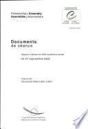 Assemblée parlementaire Documents de séance Session ordinaire 2002 (Quatrième partie), septembre 2002, Volume VII
