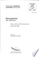 Assemblée parlementaire Documents de séance Session ordinaire 2002 (troisième partie), juin 2002, Volume VI