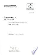 Assemblée Parlementaire Documents de séance Session ordinaire de 2006 (première partie), janvier 2006, Volume I