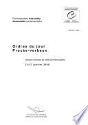 Assemblee Parlementaire-ordres Du Jour/proces-verbaux-session Ordinaire De 2006 (Premiere Partie)23-27 Janvier 2006